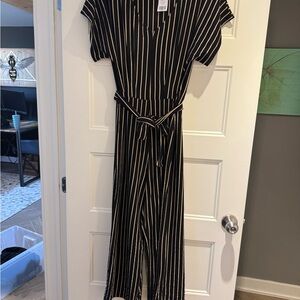Striped Black and White Jumpsuit